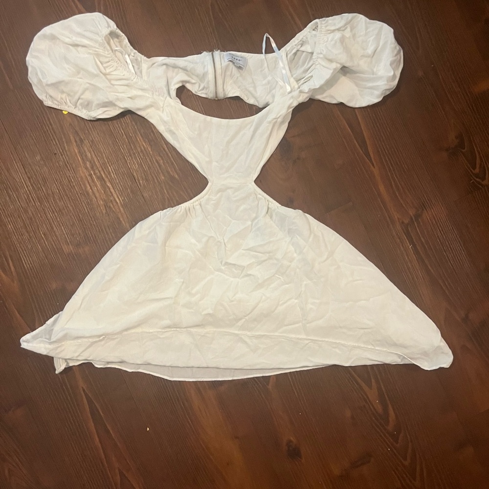 White Asymmetrical Cut-Out Sundress
